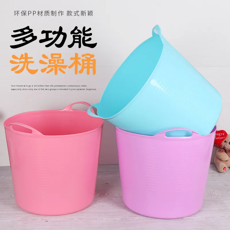 

Children Bath Bucket Large Size Bath Barrel Baby Bath Bucket Multi-functional Storage Bucket Children Bubble Plastic