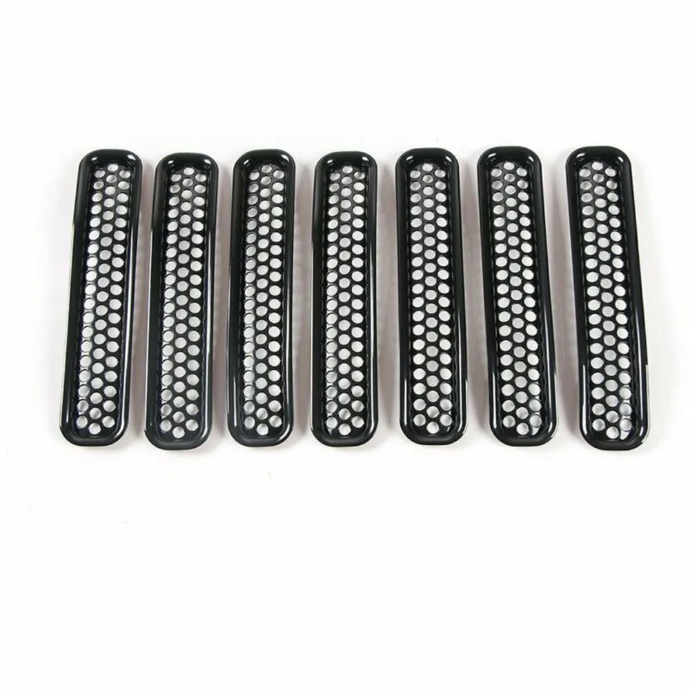 Упаковка из 7 ячеистой сетки передняя решетка вставки для Jeep Wrangler TJ 1997-2006 Accs