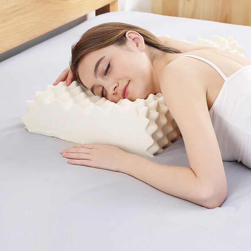 Tanie NOYOKE poduszka ortopedyczna masaż poduszka lateksowa do spania szyi ulga w bólu poduszka szyjki macicy miękkie poduszki do bocznych podkładów