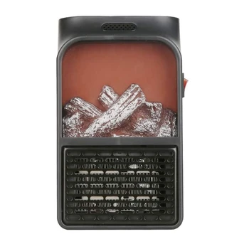 

US Plug in Mini Heater with Timer Remote Overheat Protection 180 Rotary Electric Fireplace Flame Heater for Office Home