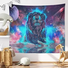 

Fantasy Star Constellation Lion Kinds Home Decor Tapestry Cute Animal Polyester Art Decor Printed Wall Hanging