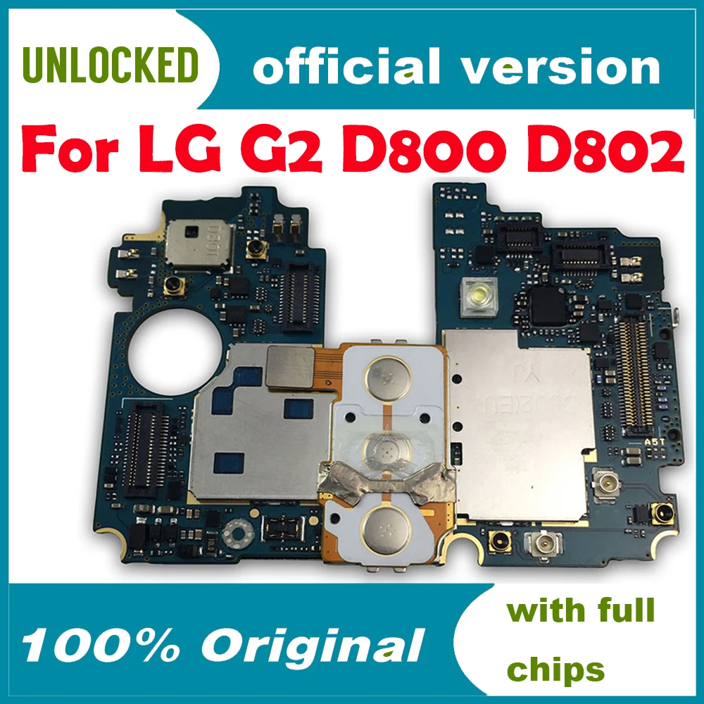 Оригинальный Для LG G2 D800 32 Гб материнская плата 100% Тесты ГБ/16 ГБ работать для D802