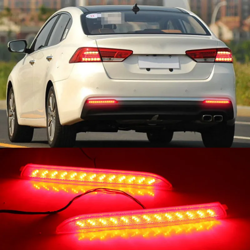 

1 пара для Kia k4 2014-2017 автомобильные аксессуары задний стоп-светильник задний стоп сигнальная лампа Светодиодный отражатель бампера светильник