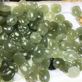 

Natural Hetian jade small pendant double-sided carving pendant DIY bracelet accessories