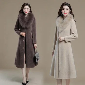 

Sheep sheared coat female 2019 new winter granule fox fur Haining composite one