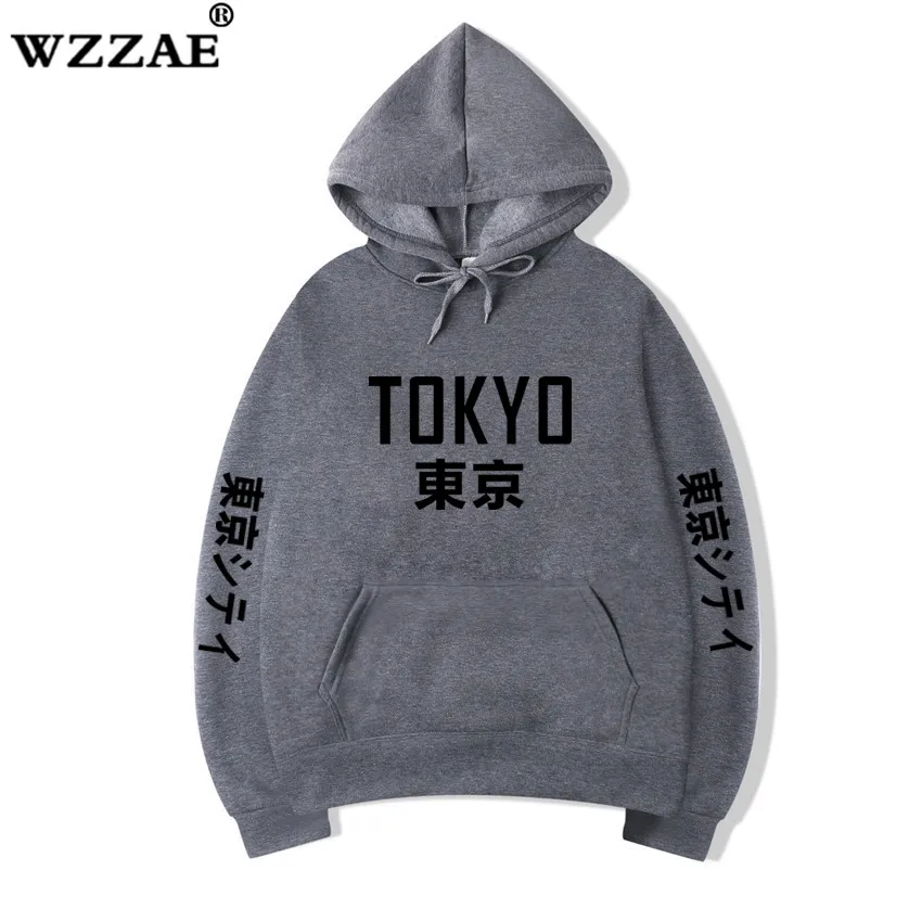 Новое поступление, толстовки в японском стиле Харадзюку, пуловер с рисунком города, толстовка в стиле хип-хоп, уличная одежда для мужчин/женщин, черные толстовки S-3XL - Цвет: Dark Gray 2