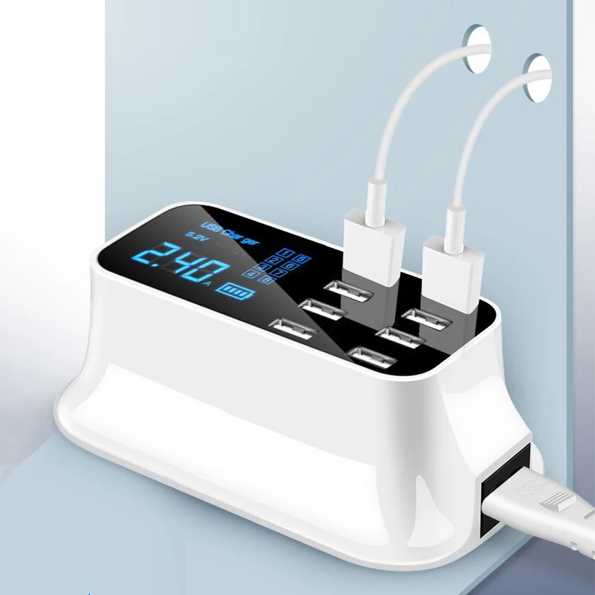Зарядное устройство с 8 USB-портами и цифровым дисплеем | Мобильные телефоны