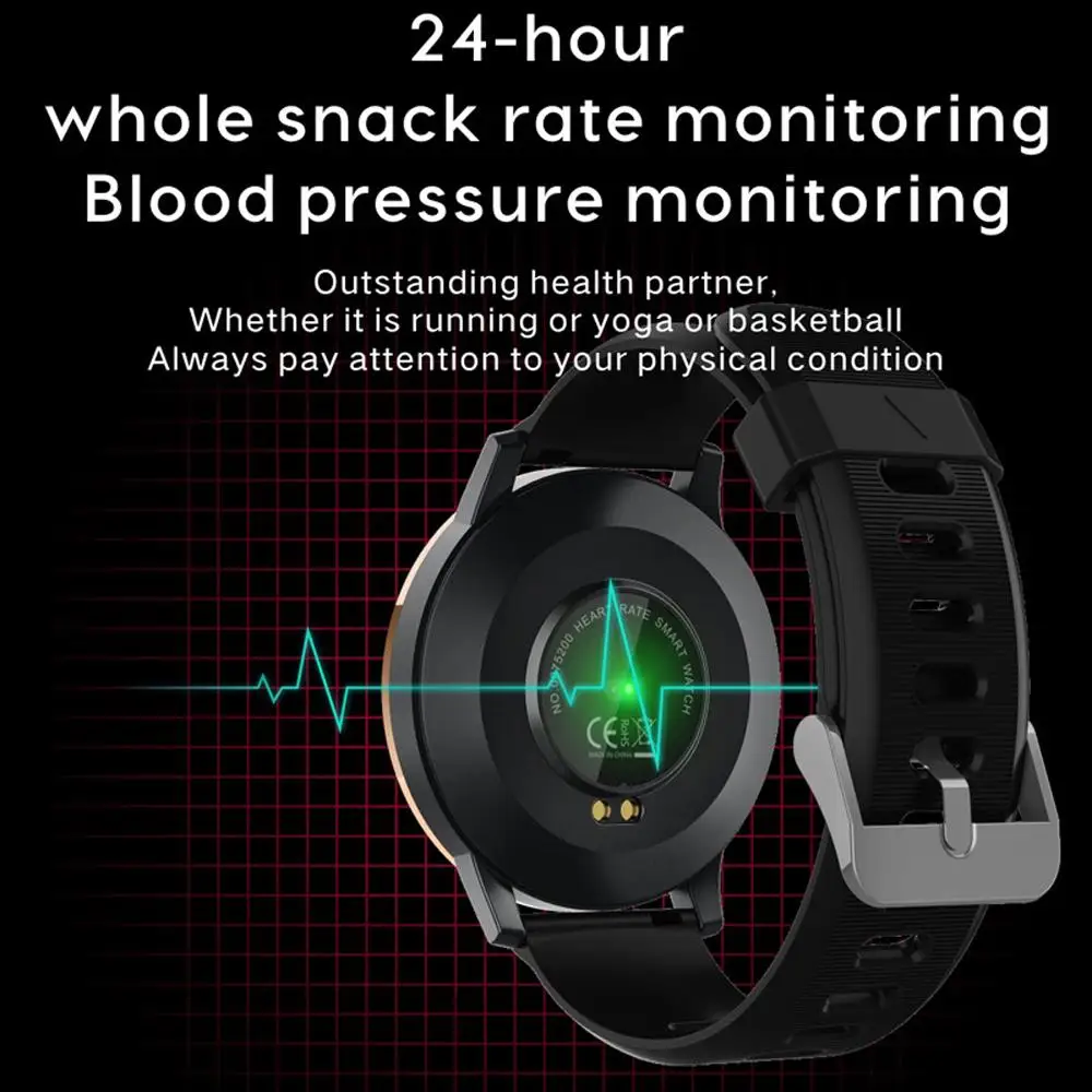 XANES Q20 IP67 Waterproof Smart Watch Heart Rate Blood Oxygen Monitor SMS Reminder Exercise Fitness Band 1.3'' Full Touch Screen