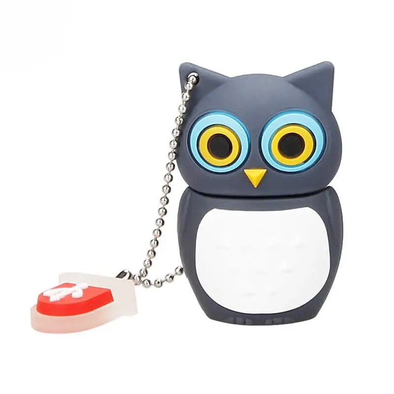 gray USB флеш-накопитель с милыми животными, 64 ГБ, флешка с рисунком совы, 8 ГБ, флеш-карта памяти, 16 ГБ, USB флешка, 32 ГБ, креативный специальный подарок - Цвет: gray