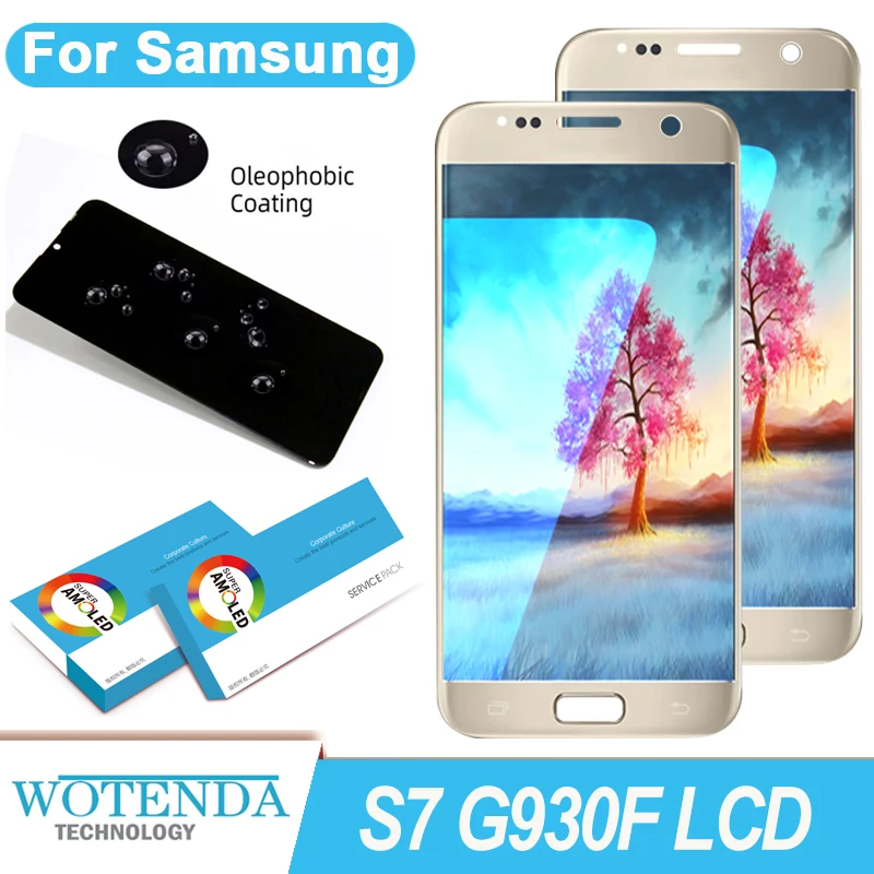 100% Оригинальный 5 1 'ɺMOLED для Samsung Galaxy S7 G930 G930F SM-G930F ЖК-дисплей с рамкой