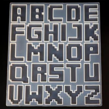 

1Pc Letter A to Z Mold Alphabet Mold Resin Epoxy Silicone Mold Capital Letter Mold DIY Pendant Pixel Letter Mold