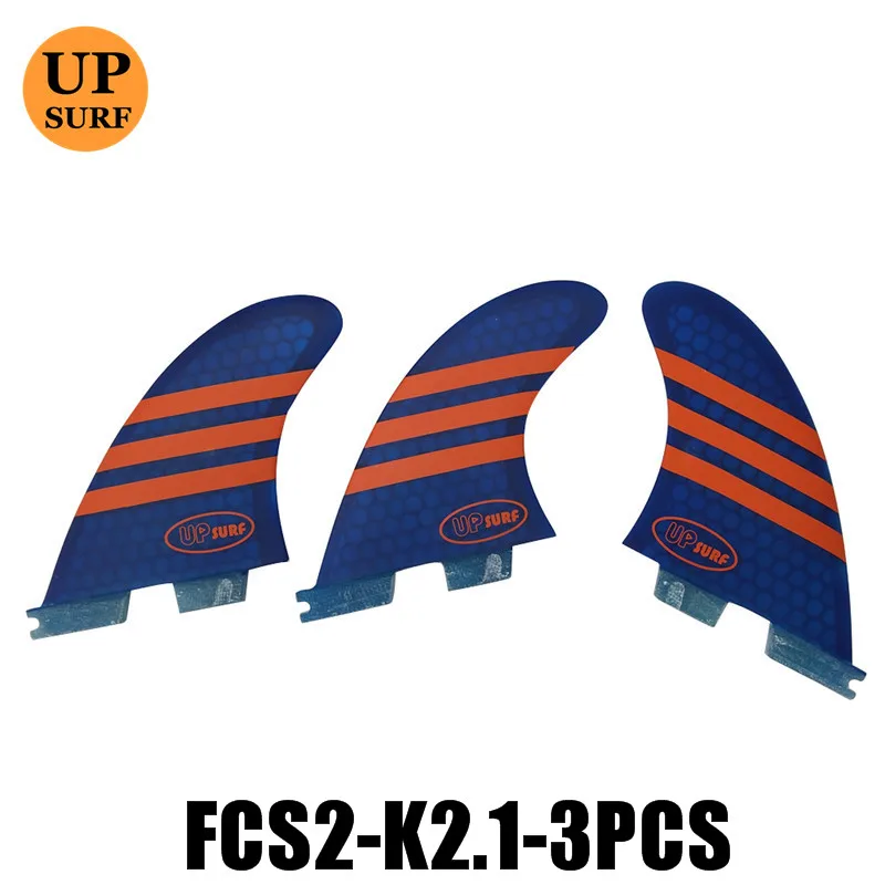 tri-fins 3 fins 2 шт/3 шт/5 шт FCS2 k2.1 плавники FCS II плавники оранжевый/синий сотовые плавники SUP плавник для доски для серфинга - Цвет: tri-fins 3 fins