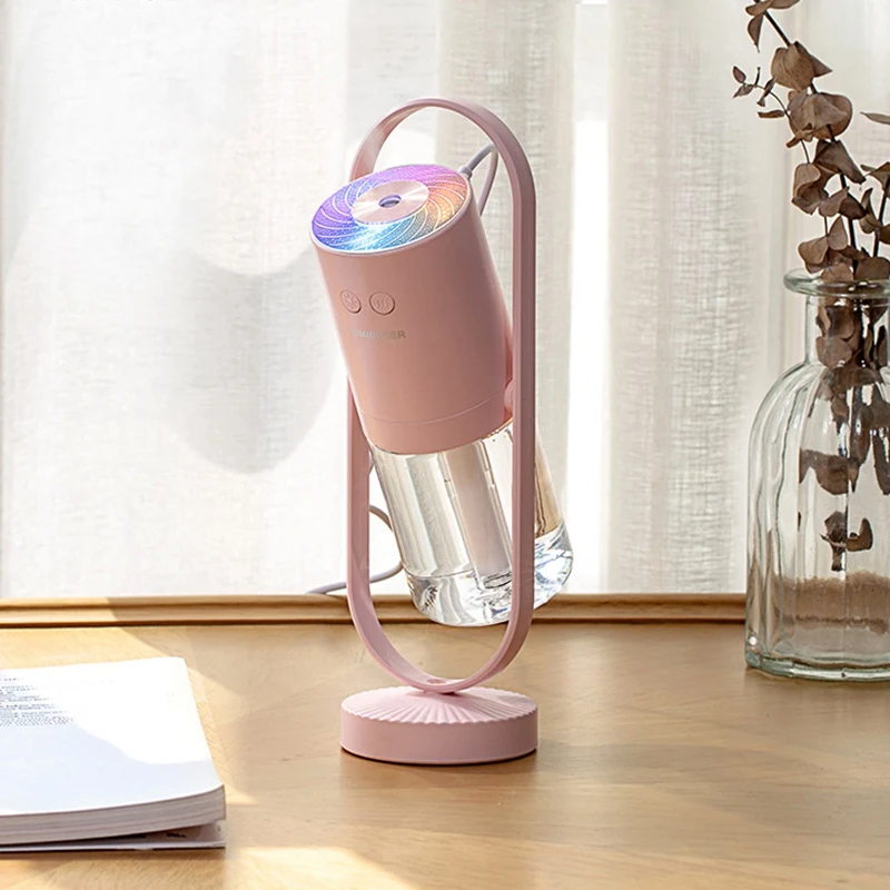 Ultrasonic ProjectionAir Humidifier 360 Free Degrees Rotation USB Aroma Diffuser Mini Car Humidifier with LED Lamp