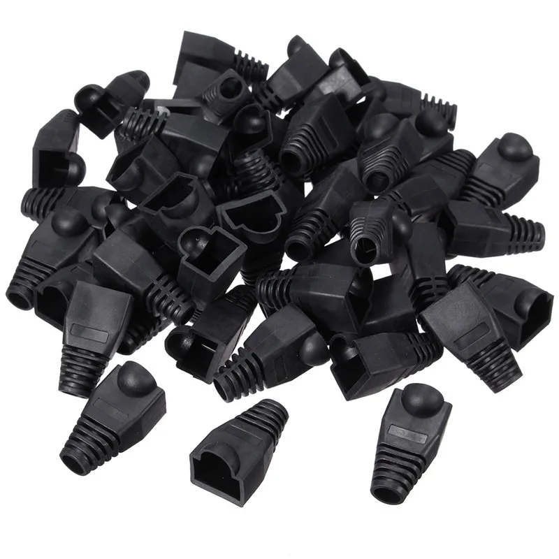 50x зажим в пластике крышка головка заглушки для RJ45 Cat5/6 кабель модульный разъем сети