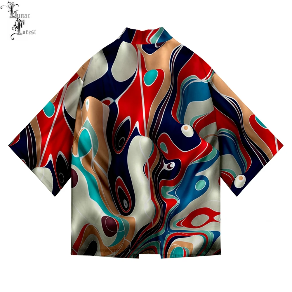 Текстура крутая 3D печать японское кимоно Haori Yukata Косплей женщин/мужчин Мода Лето Повседневный короткий рукав