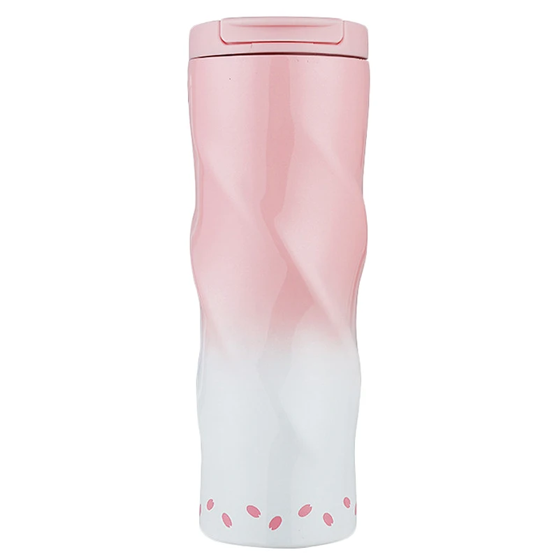 500ML Pink fading Взрывающиеся деньги! Усовершенствованная дорожная кофейная чашка из нержавеющей стали, изолированная чашка, Вакуумная бутылка для горячей воды, чайная чашка, термообработка - Цвет: 500ML Pink fading