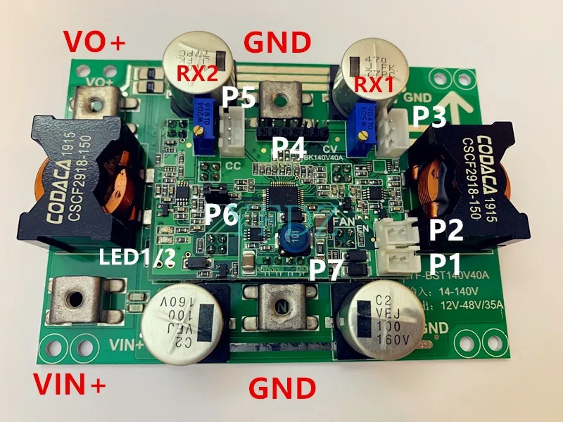 Высокая Напряжение 140V DC-DC понижающий Мощность модуль постоянного Напряжение постоянного тока высокой Мощность 3 v-56в/13a-40a