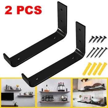 

1pair Wall Mounted Shelf Bracket Heavy Duty Scaffold Board Floating Bracket Industrial Iron Support Table 25cm