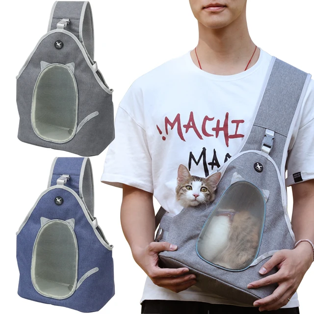Sac bandouli re Portable pour chat sac respirant pour animaux de compagnie petit chien voyage en