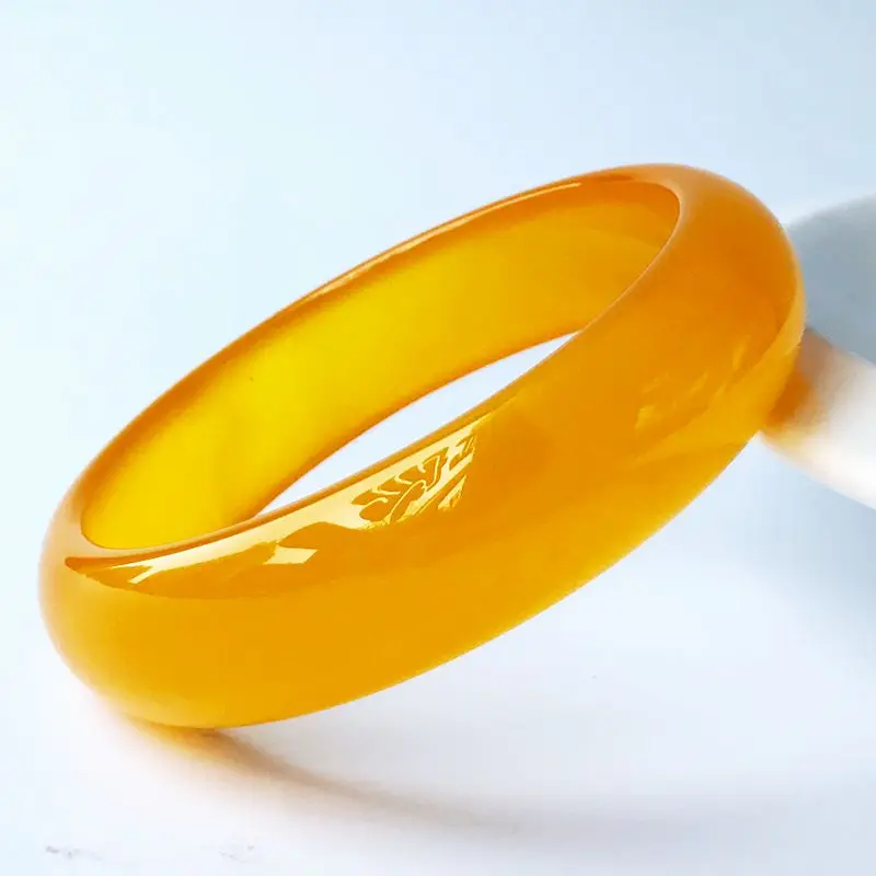 Pulsera de jade de oro натуральный pulsera de jade grueso medio cera de miel pulsera de jade amarillo regalo de alta gama