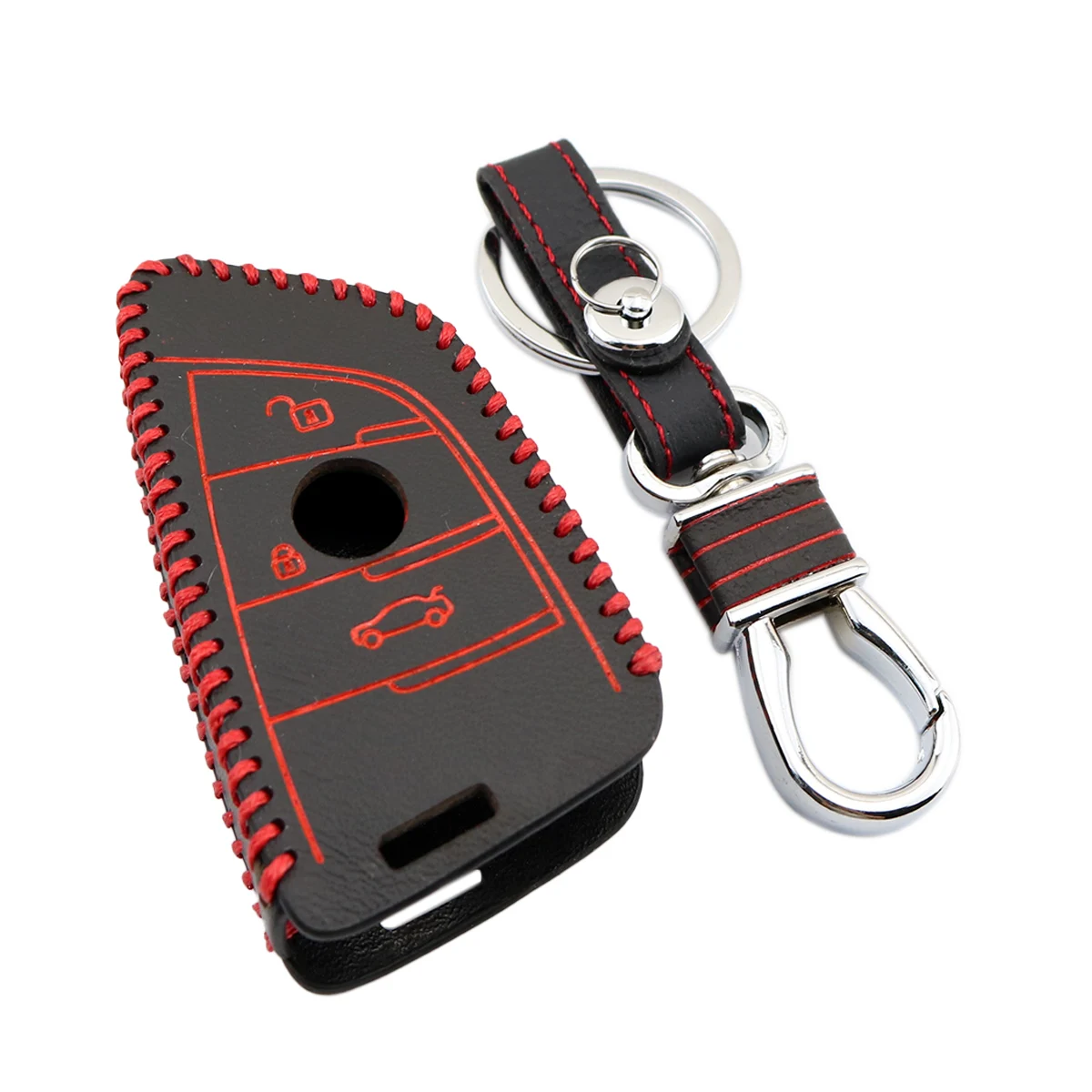 Leder Schlüssel Fob Halter Tasche Fall Shell Box Abdeckung Fit Für BMW X1 X5 X6 F48 F15 F16 2019 2018 2017 2016 2015 zubehör-in Schlüsseletui für Auto aus Kraftfahrzeuge und Motorräder bei