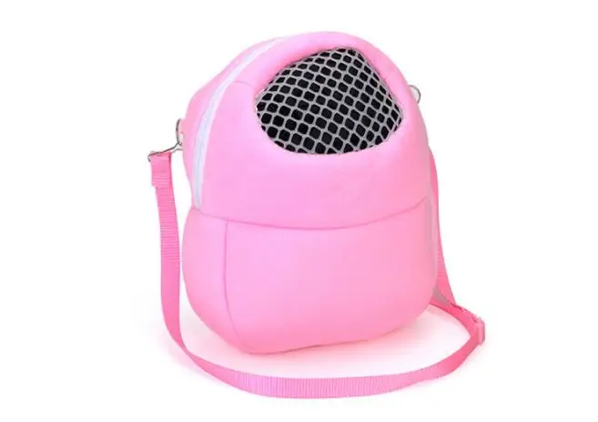 Милая маленькая переноска для домашних животных, клетка для кроликов, сумка для хомяка, Шиншилла, дорожные Теплые сумки, клетки, морская свинка, переносная сумка, дышащая сумка - Цвет: Pink