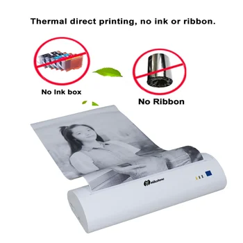 

A4 portable printer wireless Bluetooth USB battery A4 paper thermal printer office document picture photo job print at any time