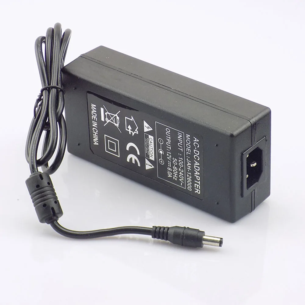 AC адаптер питания DC 240V 12V 6A зарядное устройство Трансформатор камера Преобразователь мощности для светодиодной ленты света 5,5mm x 2,5mm C12
