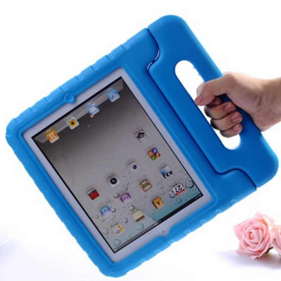 Синий Чехол для iPad 2/3/4 из нетоксичного материала EVA, добавить в корзину подставка Ударопрочная ЕВА полное покрытие тела Дети дети Безопасный силиконовые para основа coque - Цвет: Синий