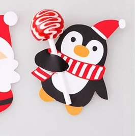 Christmas penguins Рождественский леденец из бумаги, конфетная бумага, Мультяшные вечерние украшения, леденец, Детская подарочная упаковка(только бумага) 100 шт./лот - Цвет: Christmas penguins