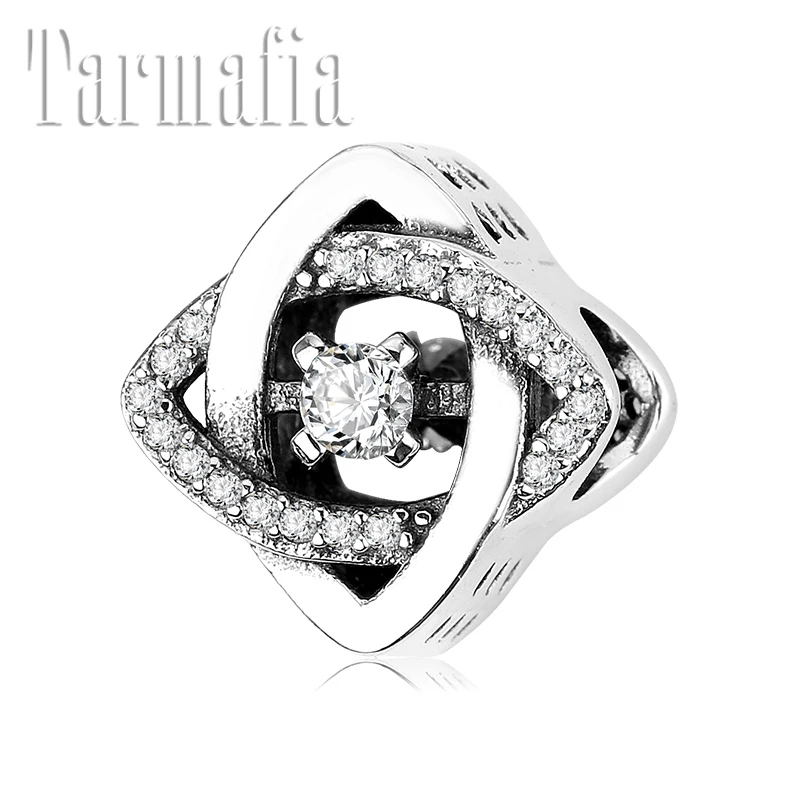 

100% 925 sterling silver square zircons Evil Clear Eye Charm beads Fit Original Pandora Charms Bracelets Bangles Jewelry Making