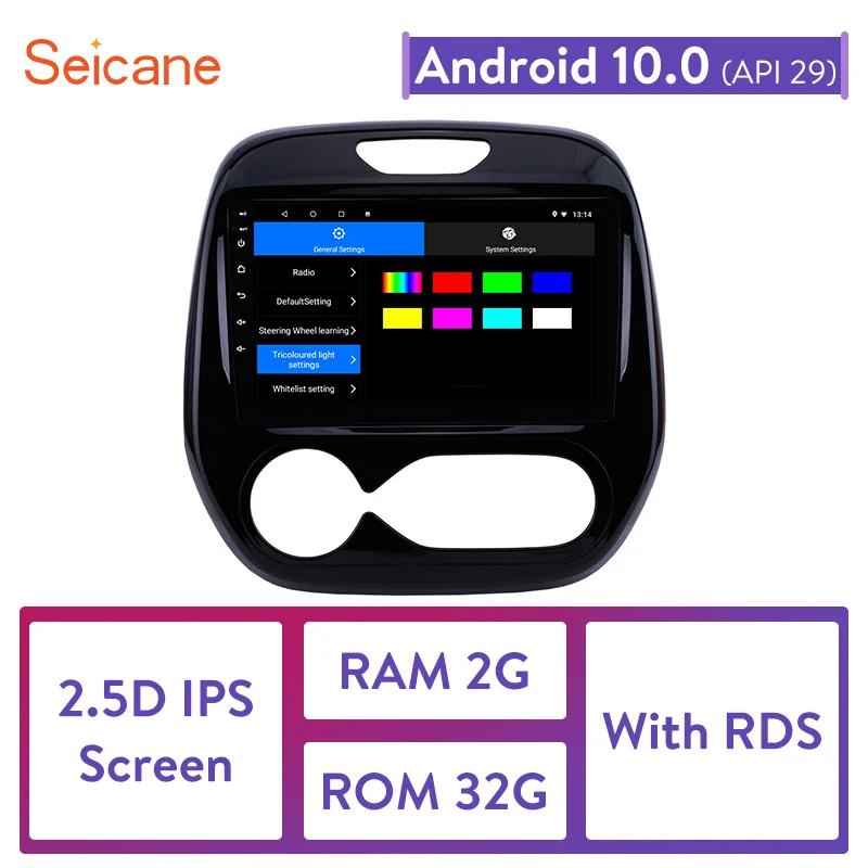 Seicane 9 &quotAndroid 10 0 HD сенсорный экран автомобильное радио для 2011 2016 Renault Captur CLIO Samsung QM3