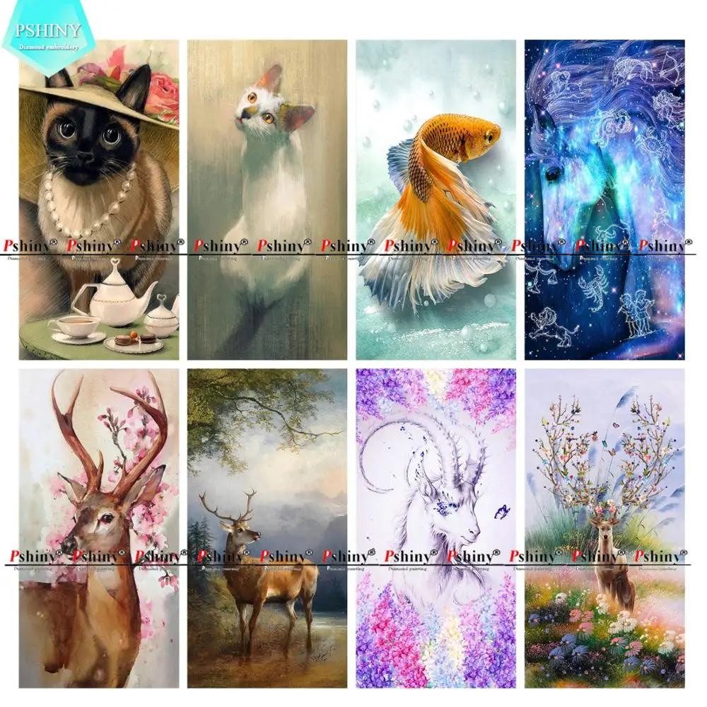 5D DIY animals cat Diamond embroidery sale Full drill square rhinestones pictures deer Painting decoration home big size | Дом и сад