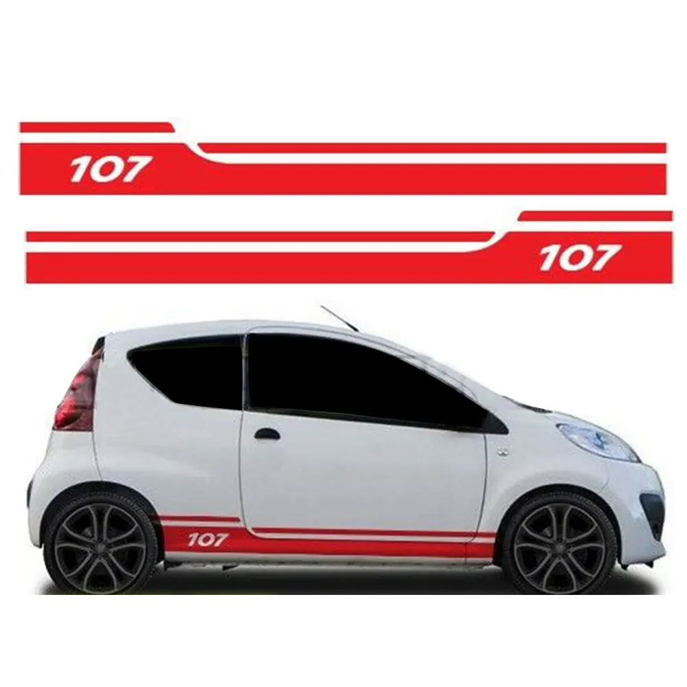 Виниловые наклейки для Peugeot 107 с полосками сбоку jx-04 | Автомобили и мотоциклы