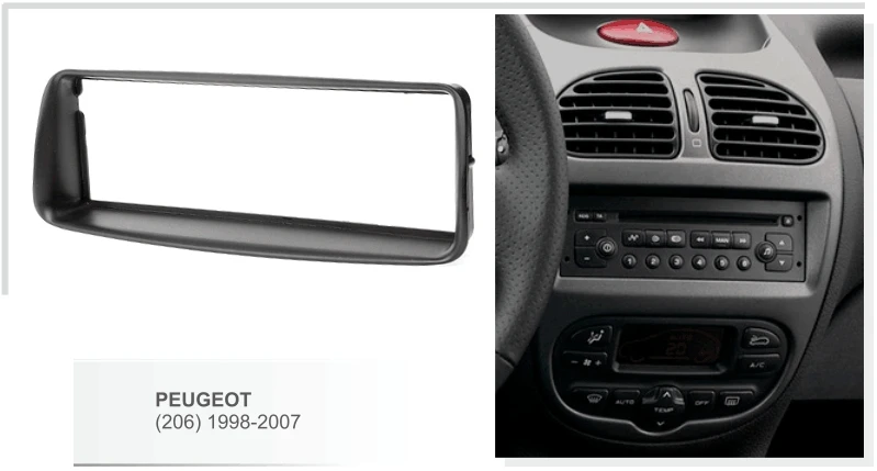 Одна Din Автомобильная Радио фасция для Peugeot 206 1998-2007 комплект приборной панели Facia