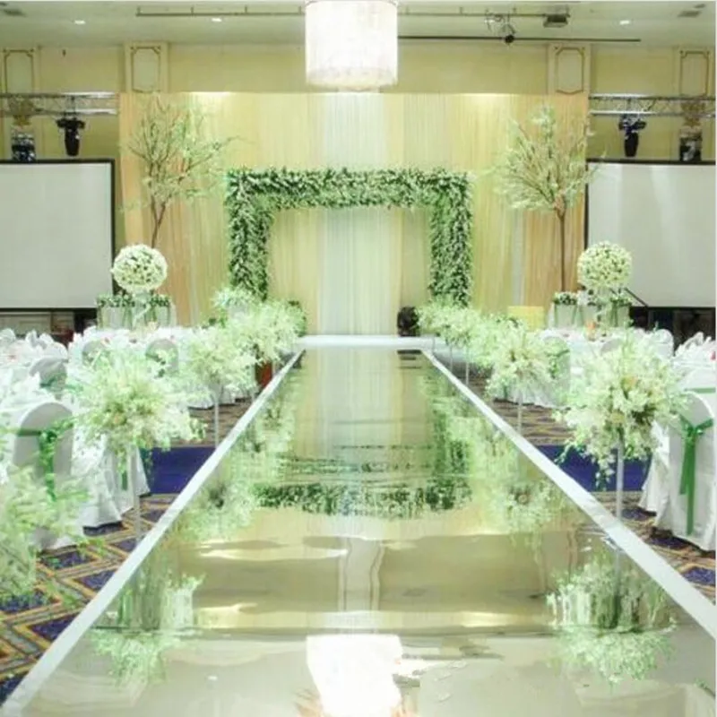 Fashion Wedding Backdrop Centerpieces Decor Mirror Carpet Aisle Runner For Party Decoration Supplies 1m/1.2m/1.5/1.8m/2m Wide
