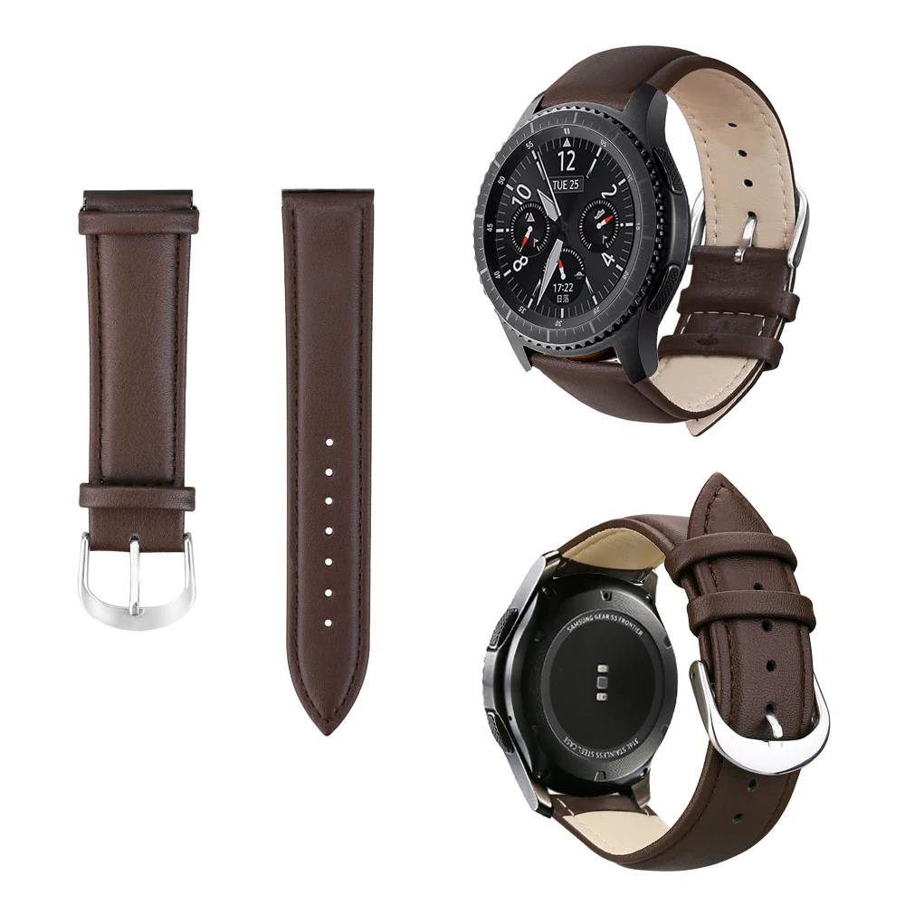 Модный кожаный ремешок 22 мм для samsung Galaxy Watch 42 мм 46 мм Замена для gear S3 браслет умные наручные часы