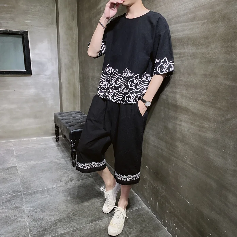 CTOOO T-Shirt Japonais Hommes Robe Kimono en Soie V/êtements Streetwear Chinois Manteau Kimono Harajuku