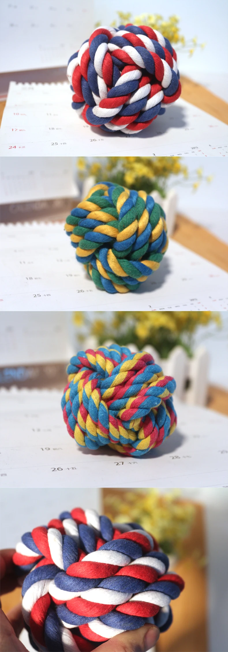 Dog Teddy Floral Pet Bite-Resistant Ball Molar VIP Toy Universal Cotton Rope Dogs And Cats Pedigree Small And Medium-sized Dogs