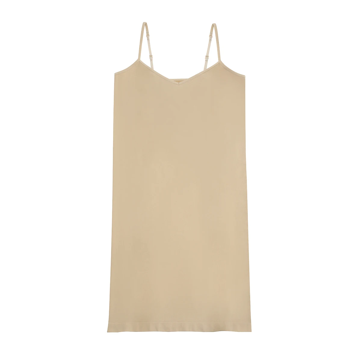 Stretchy Seamless Midi Slip Dress V Neck Sleeveless Cami Vestido Slim Bodycon Underdress 2020 Summer Women Strap Dresses 9