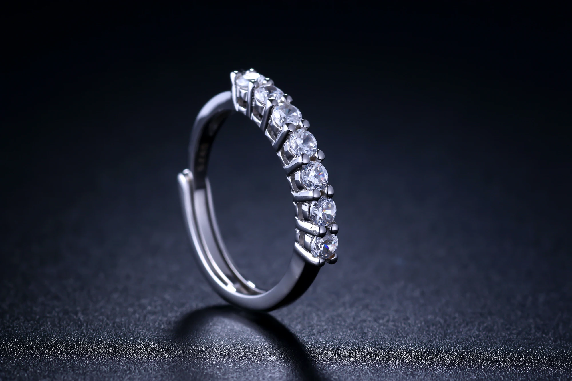 Kkmall магазин круглое серебряное муассанитовое кольцо роскошное муассанитовое Weding кольцо для женщин регулируемое