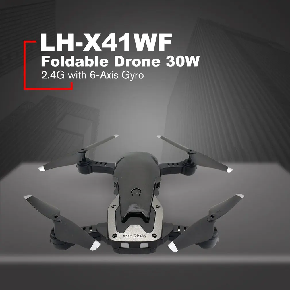 LH-X41WF RC Drone Quadcopter Camera 30W 200W 2.4G 6-Axis Wifi FPV Foldable Plane Aircraft Altitude Hold Headless One Key Return