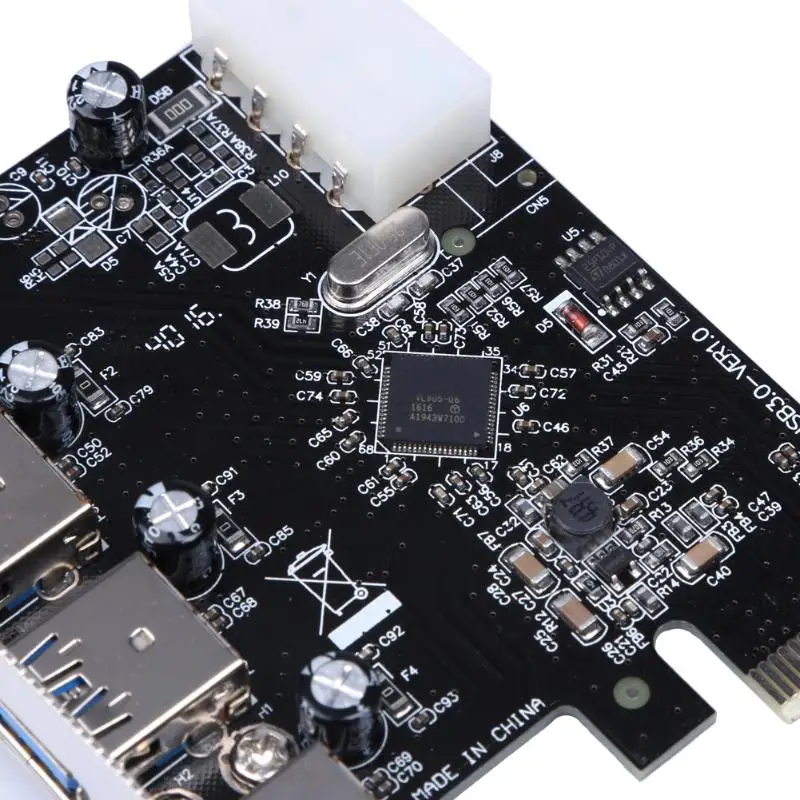 Адаптер расширения 4 порта USB3.0 PCI Express Card Поддержка Windows XP/7/8/Vista