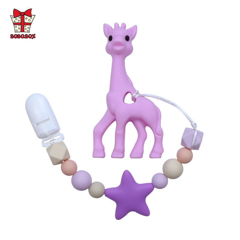 

BOBO.BOX Silicone Baby Teething Pacifier Clips Funny Pacifier Chain For Infant Feeding Toddle Teething Chew Toy Dummy Clips Gift