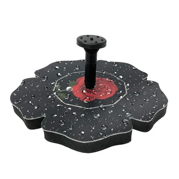 

Free Standing Easy Install Outdoor Small Bird Bath Energy Saving Floating Patio Solar Fountain Pump Water Features Rose Shaped
