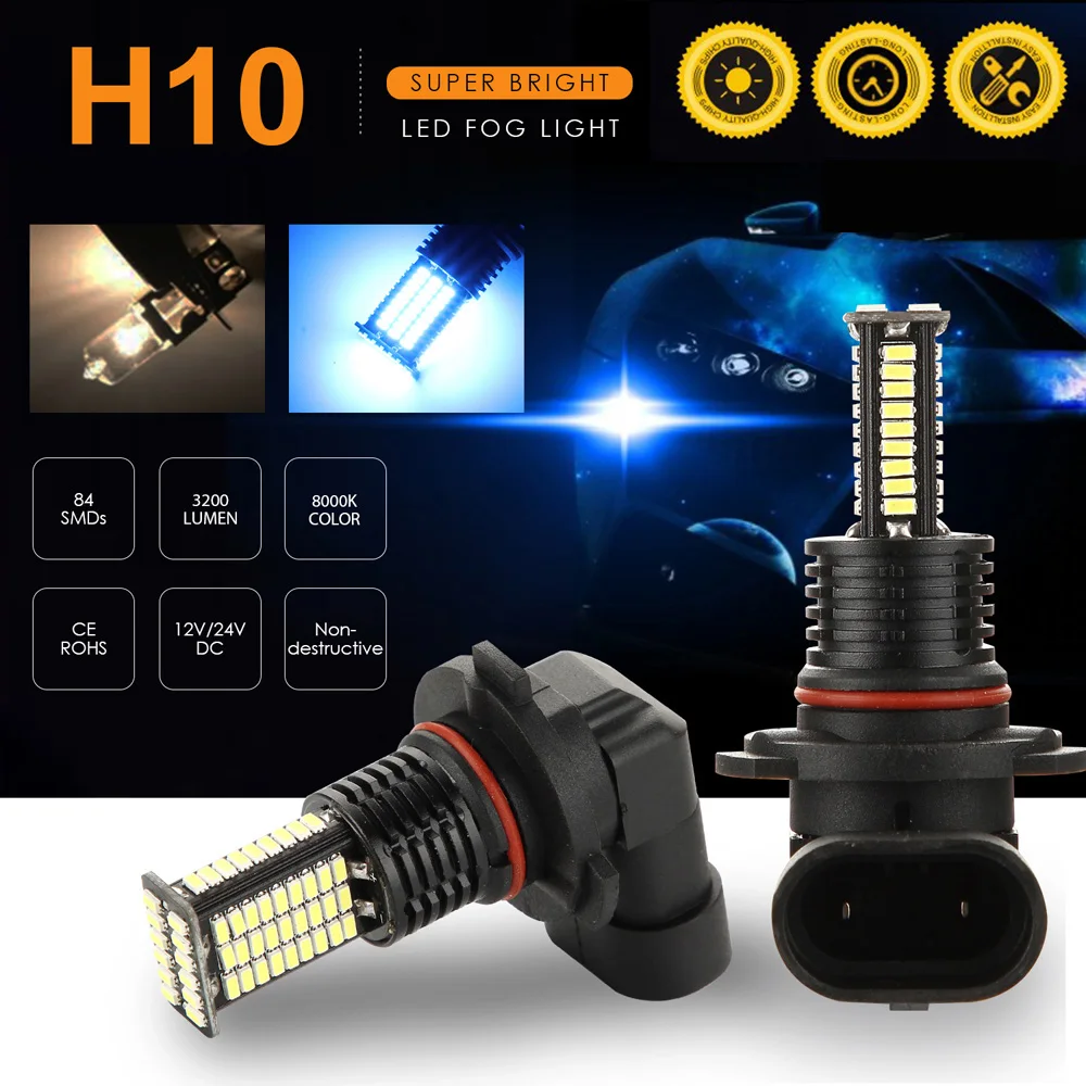 Авто светодиодный туман синих огней лампочки лампы 3200LM 12 V-24 V 8000K 3014SMD для Ford