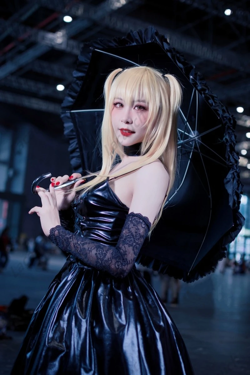pirate costume women Death Note Cosplay Costume Misa Amane Imitation Leather Sexy Dress +Neck jewelry+stockings+necklace Uniform Outfit Halloween Wig anime maid outfit