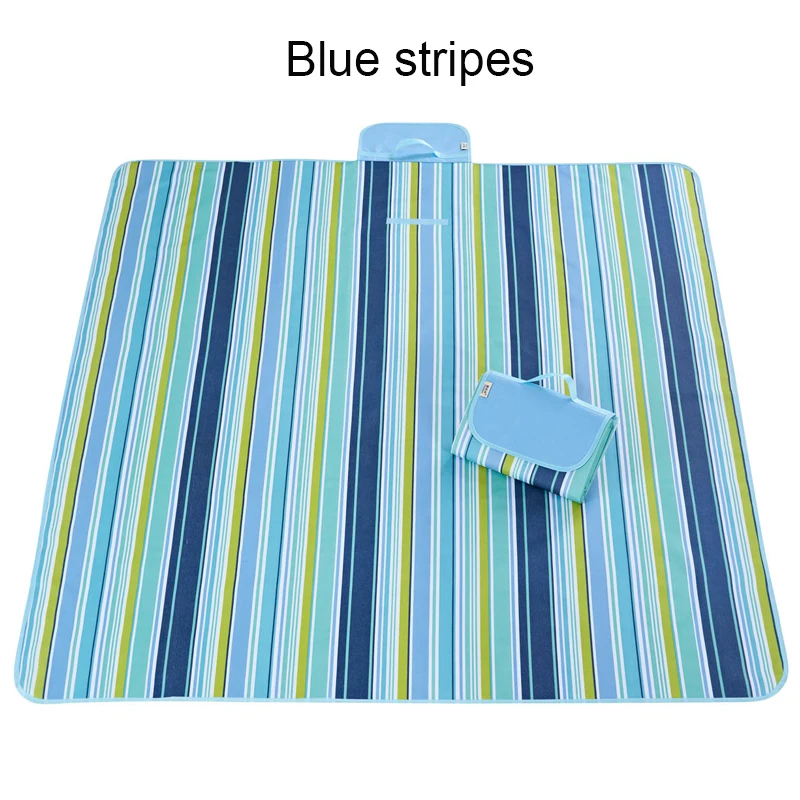 Blue stripes 145x180/145x200/195x200 см Водонепроницаемый складной Открытый Кемпинг Коврик для йоги расширить коврик для пикника плед пляж Одеяло Детские многопользовательский мат - Цвет: Blue stripes