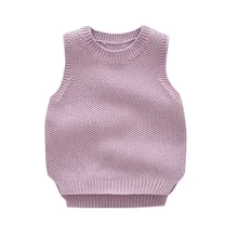 Детский свитер-жилет в европейском и американском стиле детский хлопковый жилет из пряжи на осень и зиму Чистый хлопок