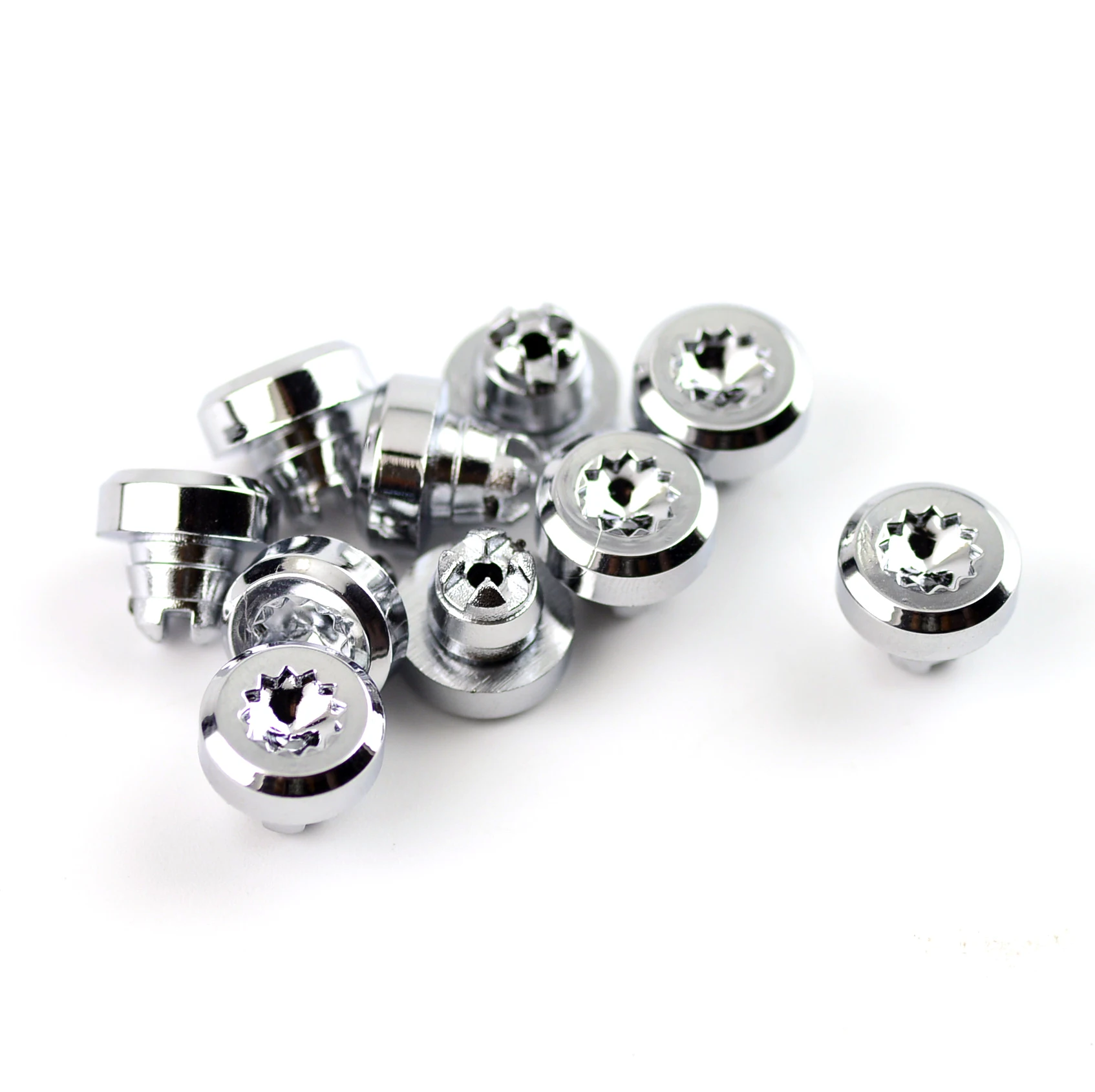 50pcs Wheel Rivets Nuts For Rim Lip Replacement Decoration Alloy Studs J2 Chrome Silver Plastic